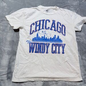 Hollister Chicago The Windy City Graphic Tee Shirt Womens Size Small White